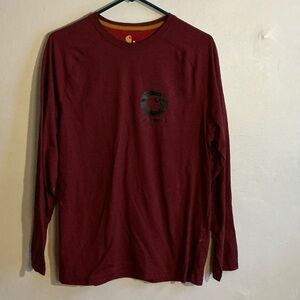 Carhartt Men's Burgundy Long Sleeve Tee